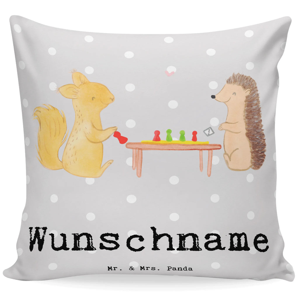 Personalised cushion Squirrel board games Gift, sport, hobby, giving, thank you, award, profit, athlete, games, Board games, game night
