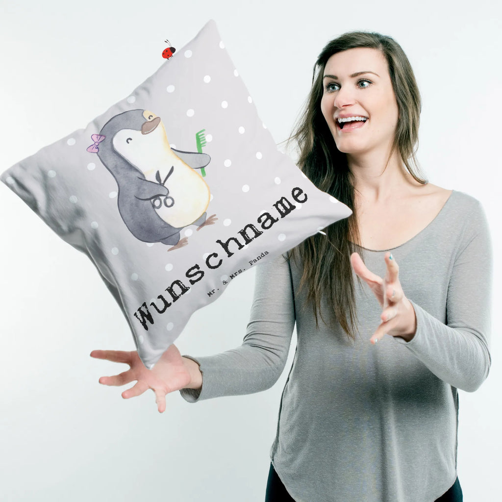 Personalizowana poduszka fryzjerka serce Zawód, Wykształcenie, Jubileusz, Pożegnanie, Emerytura, Kolega, Koleżanka, Prezent, Dawać, Pracownik, Współpracownik, Firma, Dziękuję, Dziękuję bardzo