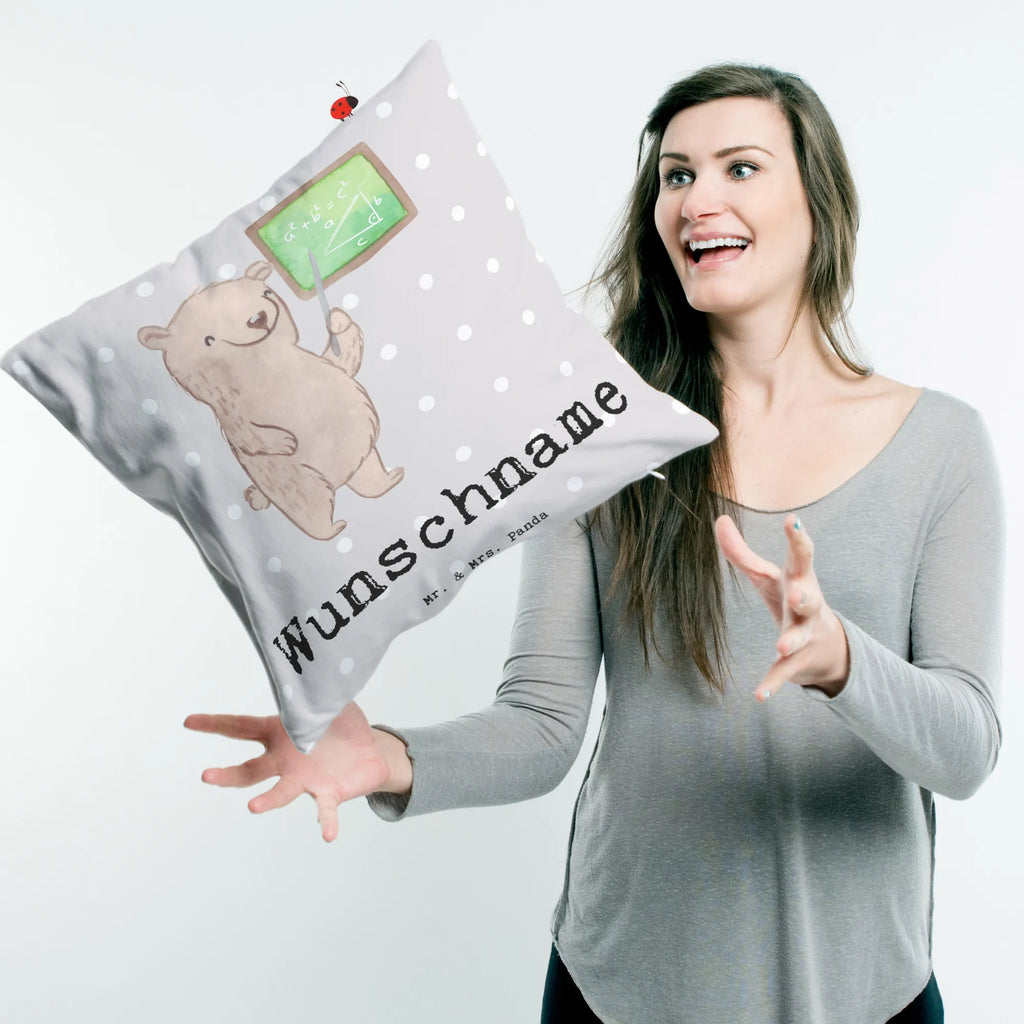 Personalised cushion math teacher heart gift, gift idea, best, farewell gift, passing exam, anniversary, retirement, promotion, job start, sayings, funny, profession