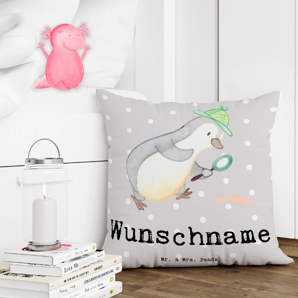 Personalised cushion Detective heart gift, gift idea, best, farewell gift, passing exam, anniversary, retirement, promotion, job start, sayings, funny, profession