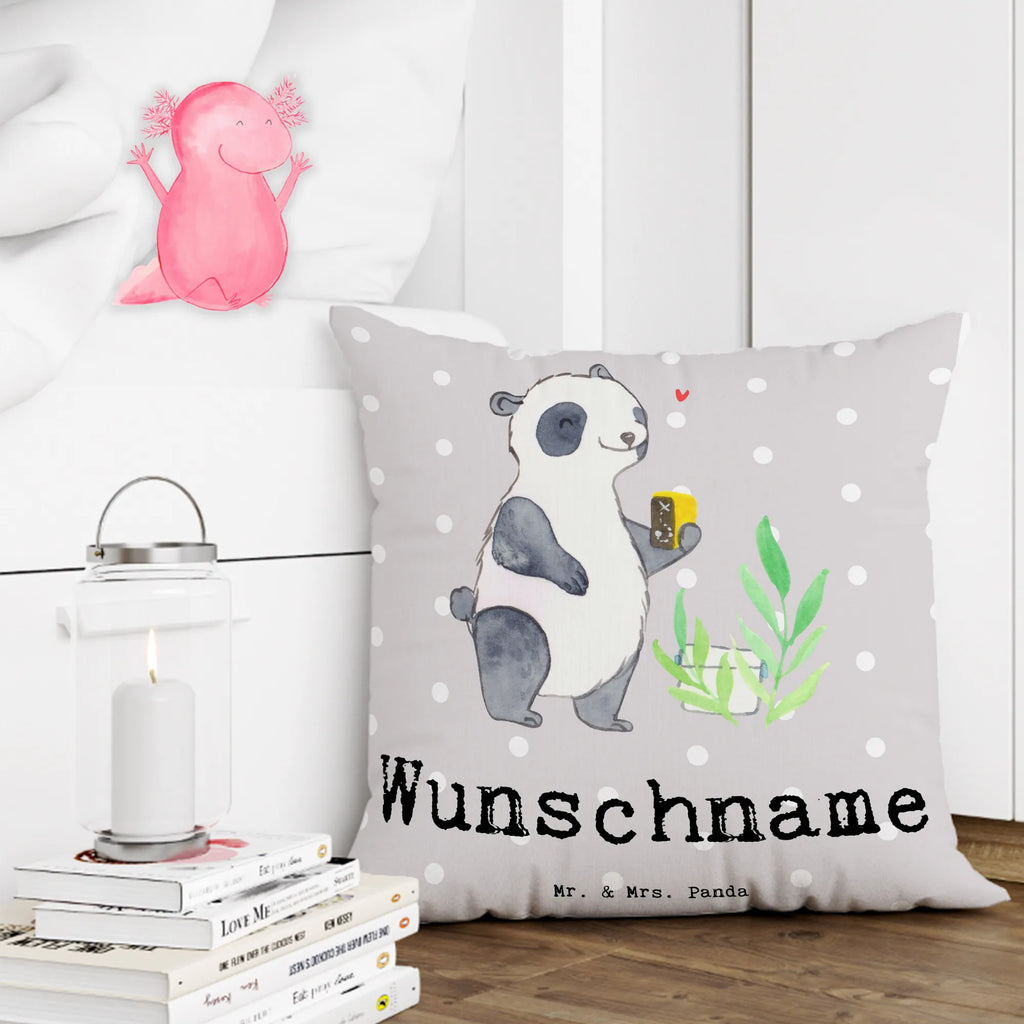 Personalised cushion panda geocaching Gift, sport, hobby, giving, thank you, award, profit, athlete, treasure hunts, open caching, GPS scavenger hunts, Geocaching