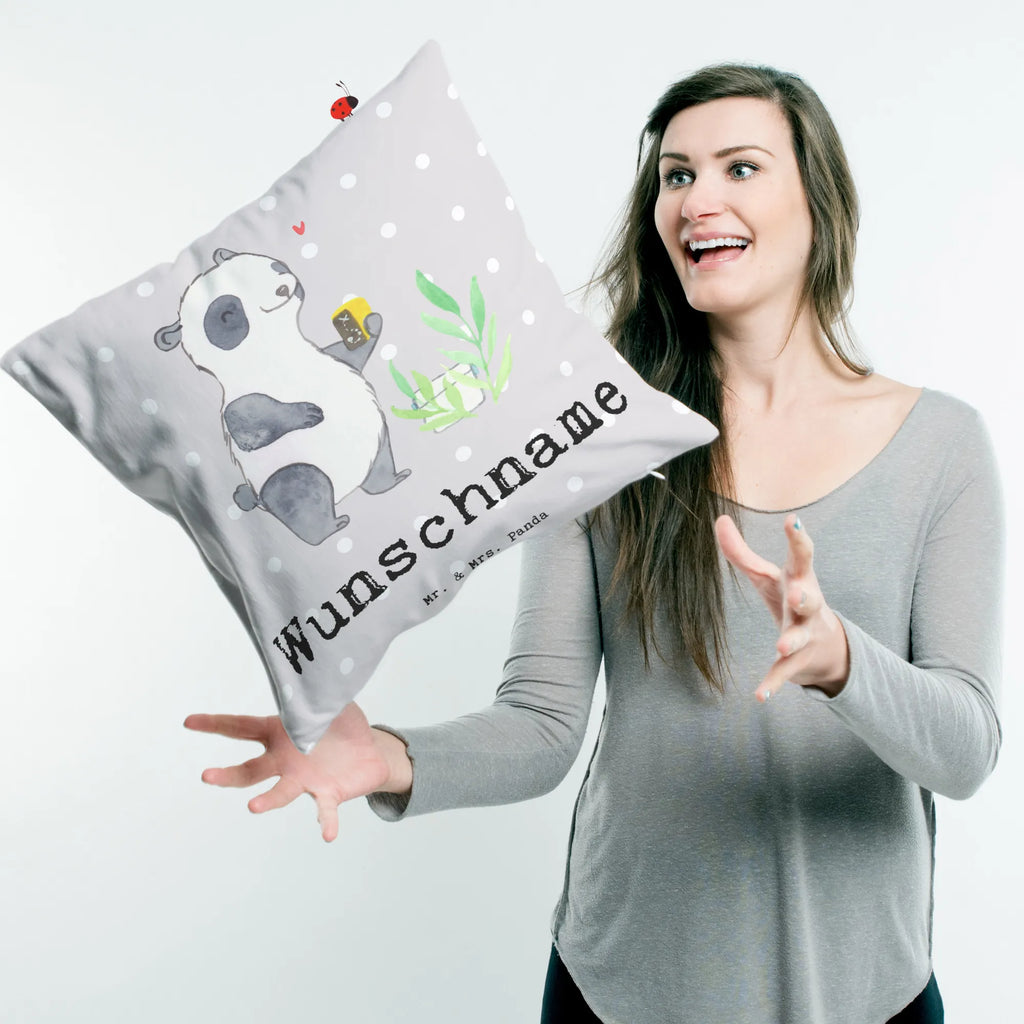 Personalised cushion panda geocaching Gift, sport, hobby, giving, thank you, award, profit, athlete, treasure hunts, open caching, GPS scavenger hunts, Geocaching