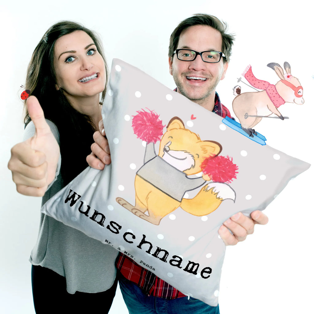 Personalised cushion Fox cheerleader Gift, sport, hobby, giving, thank you, award, profit, athlete, Turn Club, Tournaments, Cheerleading, Gymnastics, Cheerleader