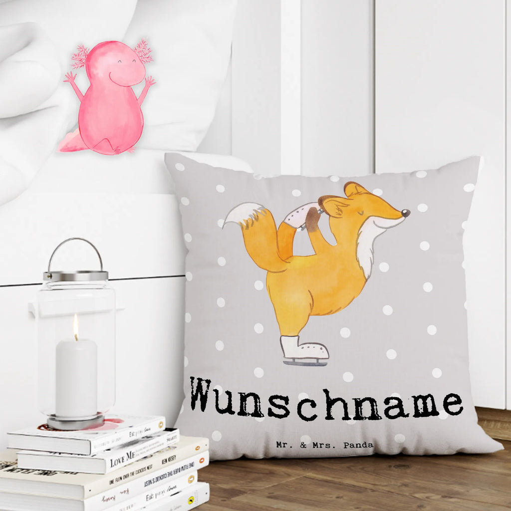 Personalised cushion Fox figure skater Gift, sport, hobby, giving, thank you, award, profit, athlete, figure skater, ice art, Figure skater