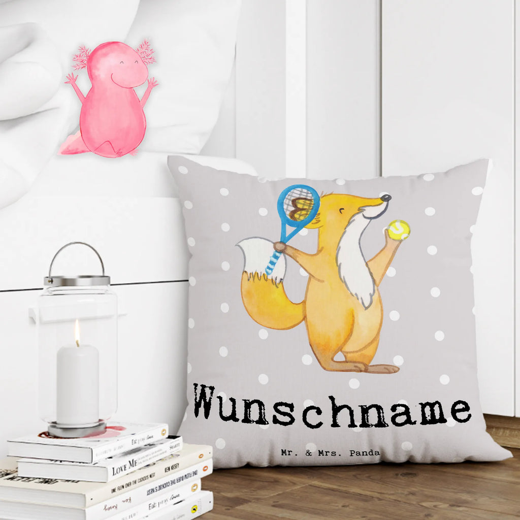 Personalizowana poduszka lis grać w tenisa Prezent, Sport, Dyscyplina sportowa, Hobby, Darować, Dziękuję, Dzięki, Wyróżnienie, Wygrana, Sportowiec