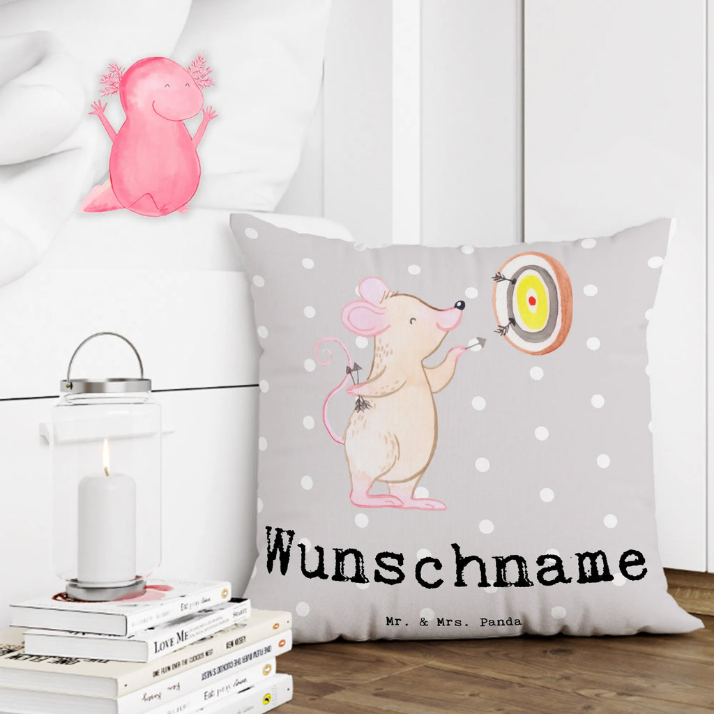 Personalizowana poduszka Mysz Gra w rzutki Prezent, Sport, Dyscyplina sportowa, Hobby, Darować, Dziękuję, Dzięki, Wyróżnienie, Wygrana, Sportowiec