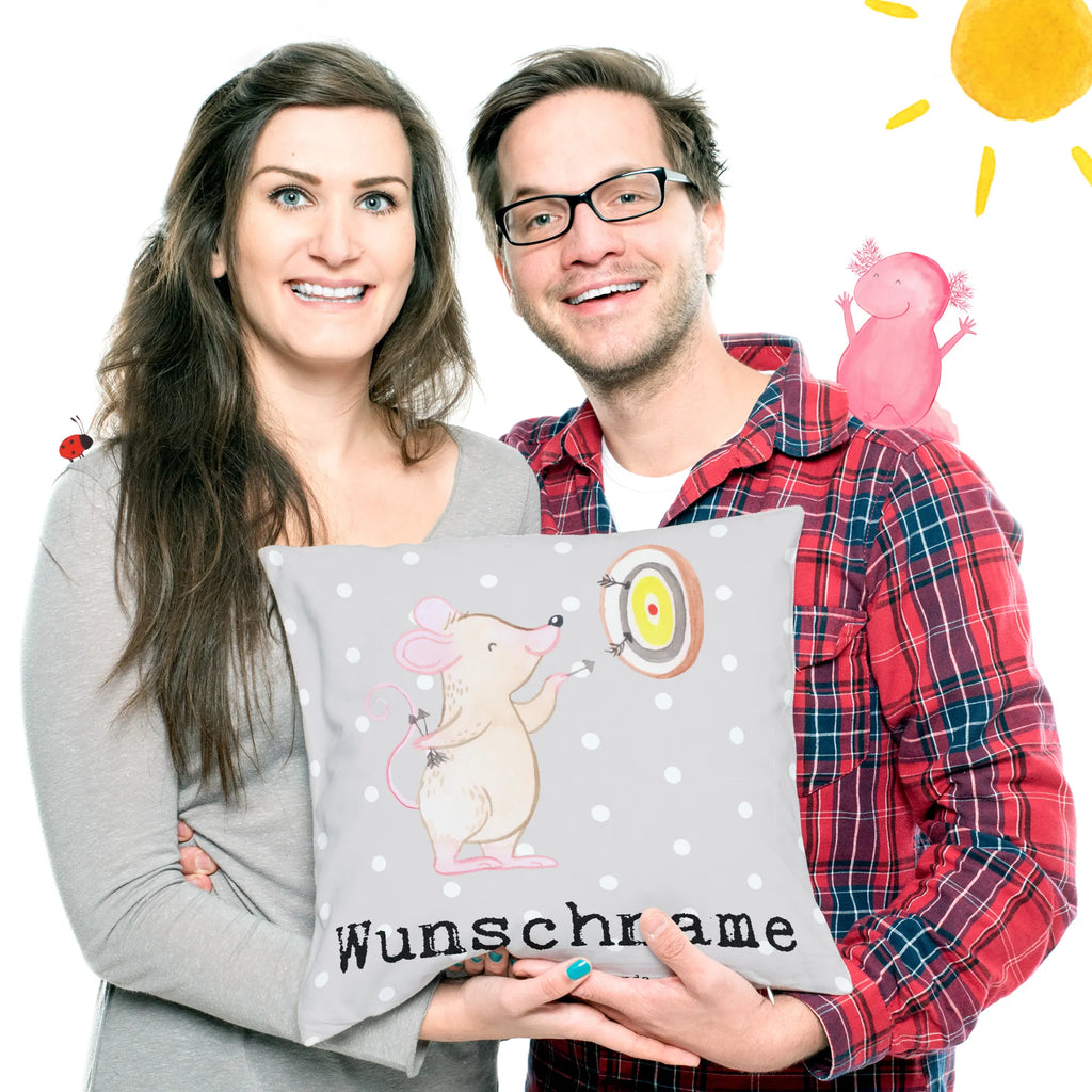 Personalizowana poduszka Mysz Gra w rzutki Prezent, Sport, Dyscyplina sportowa, Hobby, Darować, Dziękuję, Dzięki, Wyróżnienie, Wygrana, Sportowiec