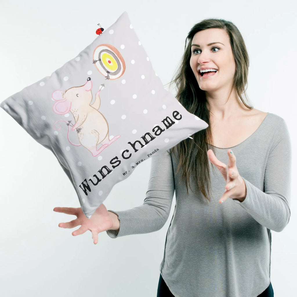 Personalizowana poduszka Mysz Gra w rzutki Prezent, Sport, Dyscyplina sportowa, Hobby, Darować, Dziękuję, Dzięki, Wyróżnienie, Wygrana, Sportowiec