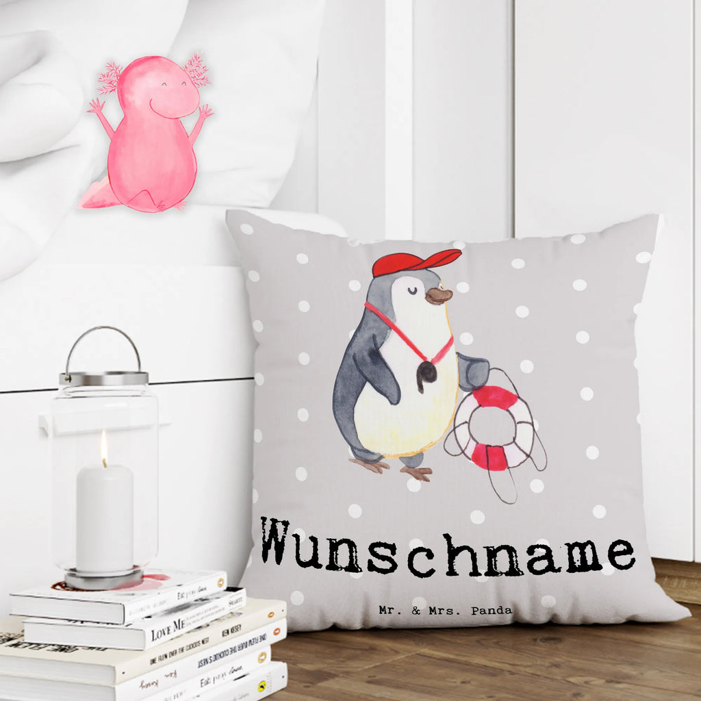 Personalisiertes Kissen Bademeister mit Herz Name, personalisiert, bedrucken, Kopfkissen, Wunschname, Kissen, Beruf, Ausbildung, Jubiläum, Abschied, Rente, Kollege, Kollegin, Geschenk, Schenken, Arbeitskollege, Mitarbeiter, Firma, Danke, Dankeschön, Schwimmmeister, Schwimmschule, Schwimmbad, Freibad, Schwimmverein, Bademeister, Badeanstalt, Rettungsschwimmer