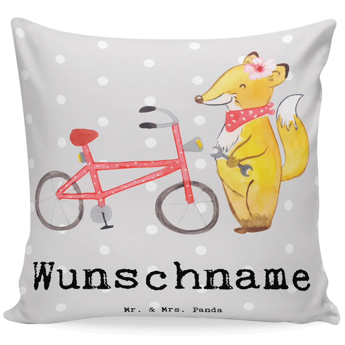 Personalizowana poduszka Mechaniczka rowerowa serce Zawód, Wykształcenie, Jubileusz, Pożegnanie, Emerytura, Kolega, Koleżanka, Prezent, Dawać, Pracownik, Współpracownik, Firma, Dziękuję, Dziękuję bardzo