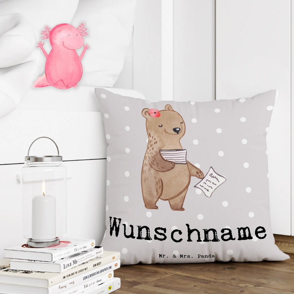 Personalisiertes Kissen Insolvenzverwalterin mit Herz Kissen, Wunschname, personalisiert, Kopfkissen, bedrucken, Name, Beruf, Ausbildung, Jubiläum, Abschied, Rente, Kollege, Kollegin, Geschenk, Schenken, Arbeitskollege, Mitarbeiter, Firma, Danke, Dankeschön