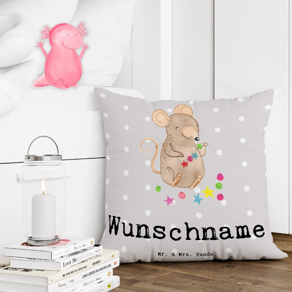 Personalised cushion Mouse make jewelry yourself Gift, sport, hobby, giving, thank you, award, profit, athlete, make jewelry, Make jewelry yourself, DIY