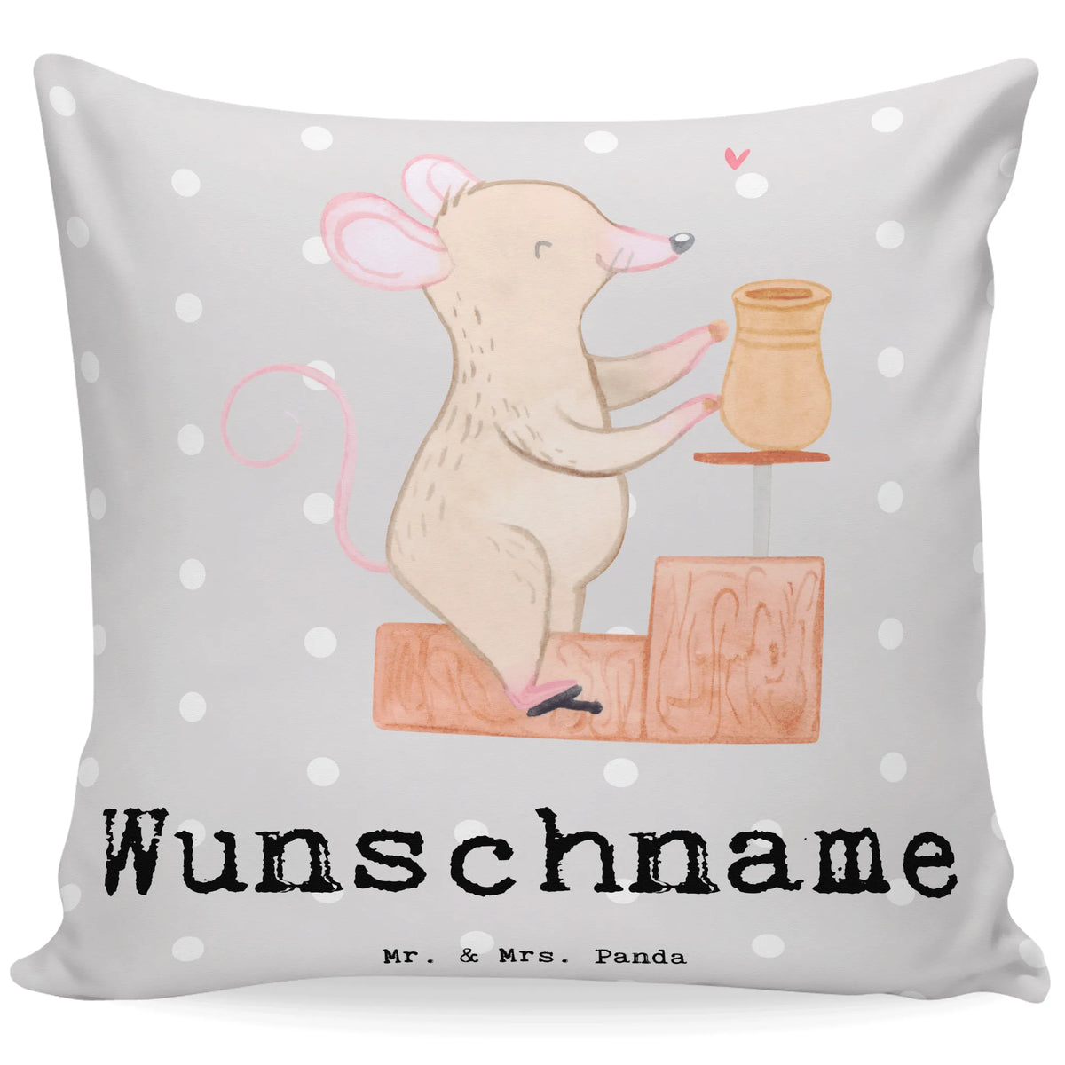 Personalised cushion Mouse pottery Gift, sport, hobby, giving, thank you, award, profit, athlete, Pottery, pottery, pottery class