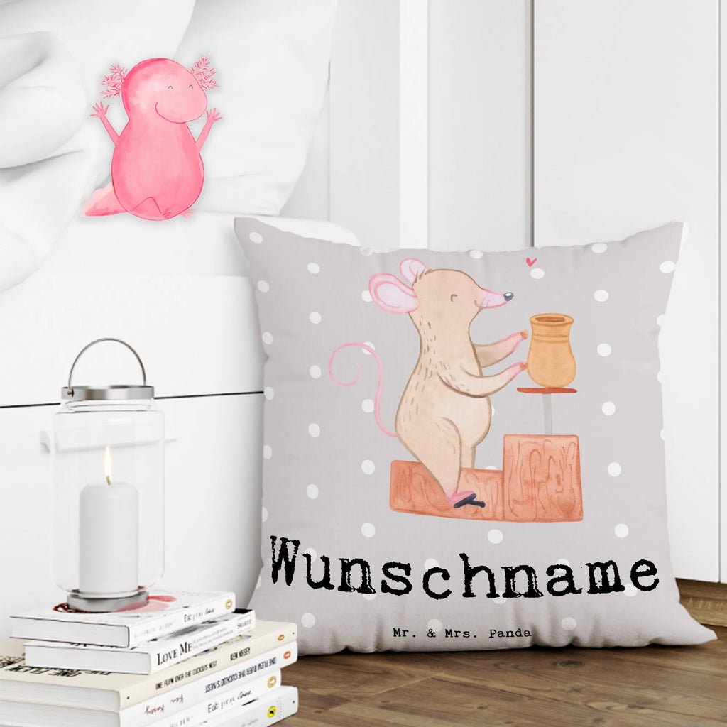 Personalised cushion Mouse pottery Gift, sport, hobby, giving, thank you, award, profit, athlete, Pottery, pottery, pottery class