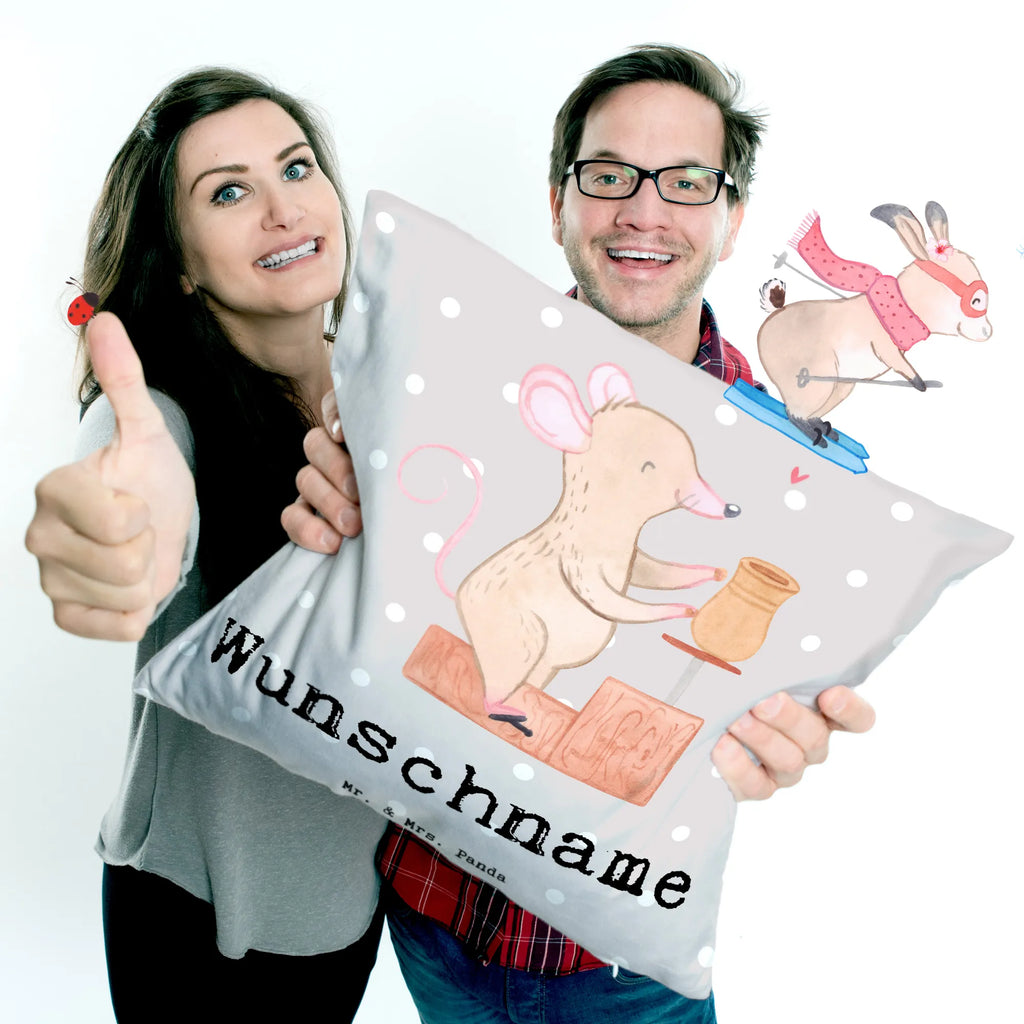 Personalised cushion Mouse pottery Gift, sport, hobby, giving, thank you, award, profit, athlete, Pottery, pottery, pottery class