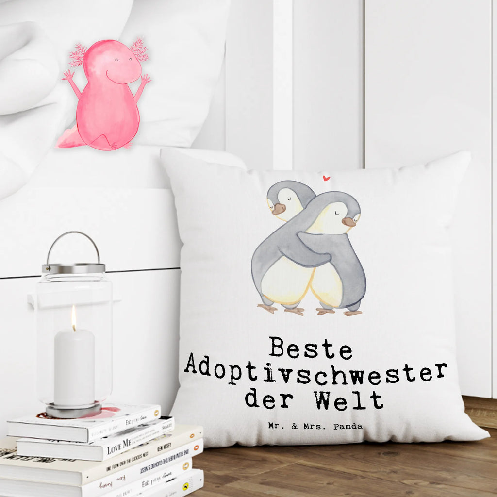 Cushion penguin Best adoptive sister in the world Pillow, cushion, bedroom, pad, bed, fluffy, soft, pillow case, 40 x 40, pillows, couch, sofa, 40x40, settee, for, thank you, gift, giving, birthday, birthday present, gift idea, souvenir, make you happy, gift tip, Adoptive Sister, Sister, Best, Adopted, Gift, Family, Adoptive, Trifle, Sibling, Daughter