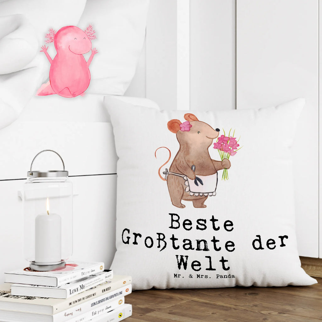 Cushion Mouse Best Great Aunt in the World pad, bed, couch, settee, soft, bedroom, Pillow, sofa, pillows, 40x40, pillow case, 40 x 40, fluffy, cushion, for, thank you, gift, giving, birthday, birthday present, gift idea, souvenir, make you happy, gift tip, trifle, niece, big, favorite aunt, best, Great aunt, nephew, aunt, sister, great aunt, aunts, family