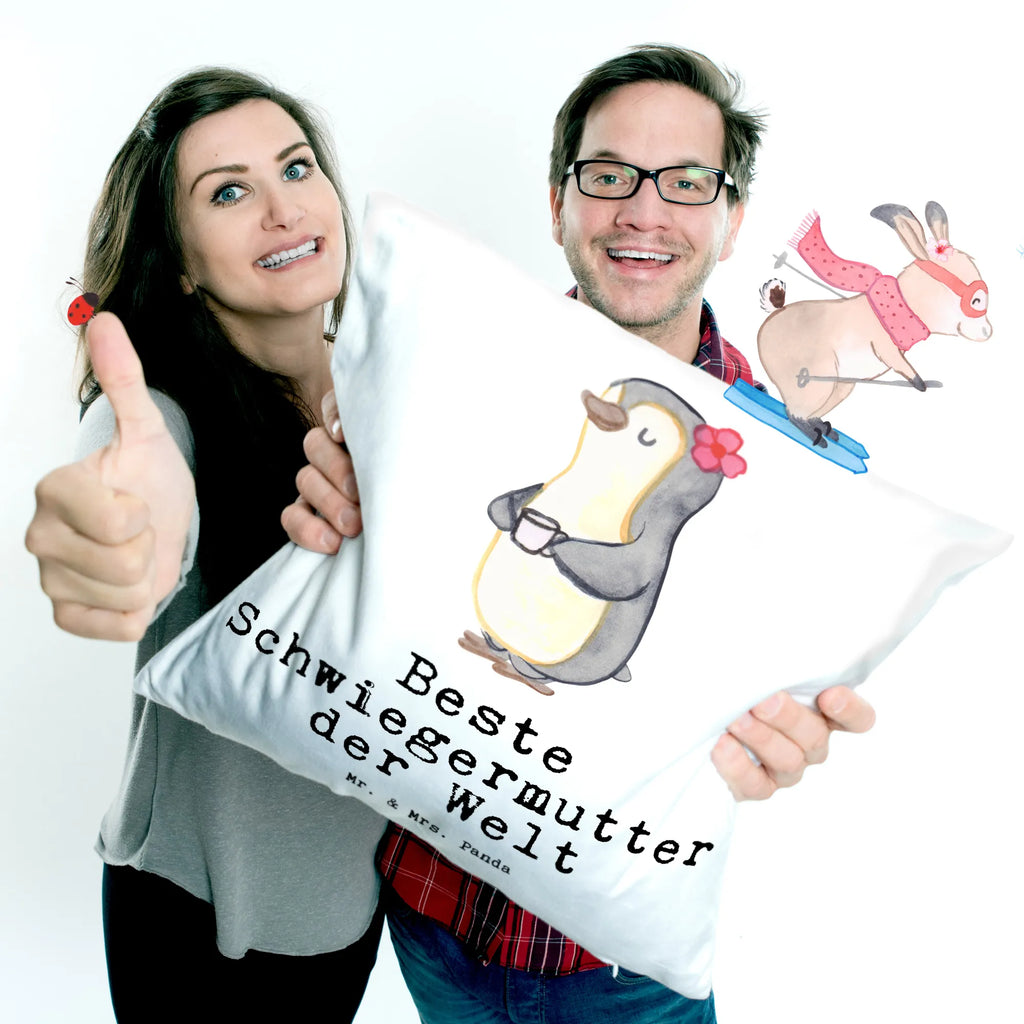 Cushion penguin Best mother in law in the world 40x40, settee, pillow case, bed, sofa, couch, bedroom, pillows, cushion, soft, Pillow, fluffy, 40 x 40, pad, for, thank you, gift, giving, birthday, birthday present, gift idea, souvenir, make you happy, gift tip, by marriage, mother, mother-in-law, Mother-in-law, parents-in-law, mom, spouse&#39;s mother