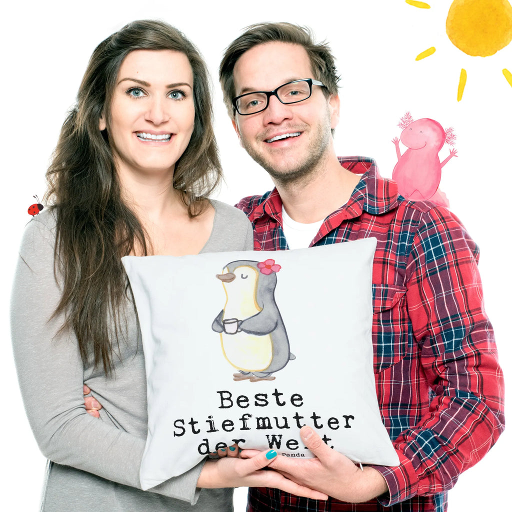 40x40 Kissen Pinguin Beste Stiefmutter der Welt Sofakissen, Zierkissen, Kissen, Couchkissen, Dekokissen Sofa, Dekokissen 40x40, Kopfkissen, Kissen 40x40 Waschbar, Kopfkissen 40x40, Kissenbezug 40x40, sofakissen, Kissenbezüge, Dekokissen, Kissenhülle 40x40, Kissen 40x40, sitzkissen, Motivkissen, Sofakissen 40x40, Kissenhülle, für, Dankeschön, Geschenk, Schenken, Geburtstag, Geburtstagsgeschenk, Geschenkidee, Danke, Bedanken, Mitbringsel, Freude machen, Geschenktipp, Mama, Muttertag, Mutter, Tochter, Sohn, Mami, Beste, Stiefmama, Stief Mutter, Mutti, Stiefmutter