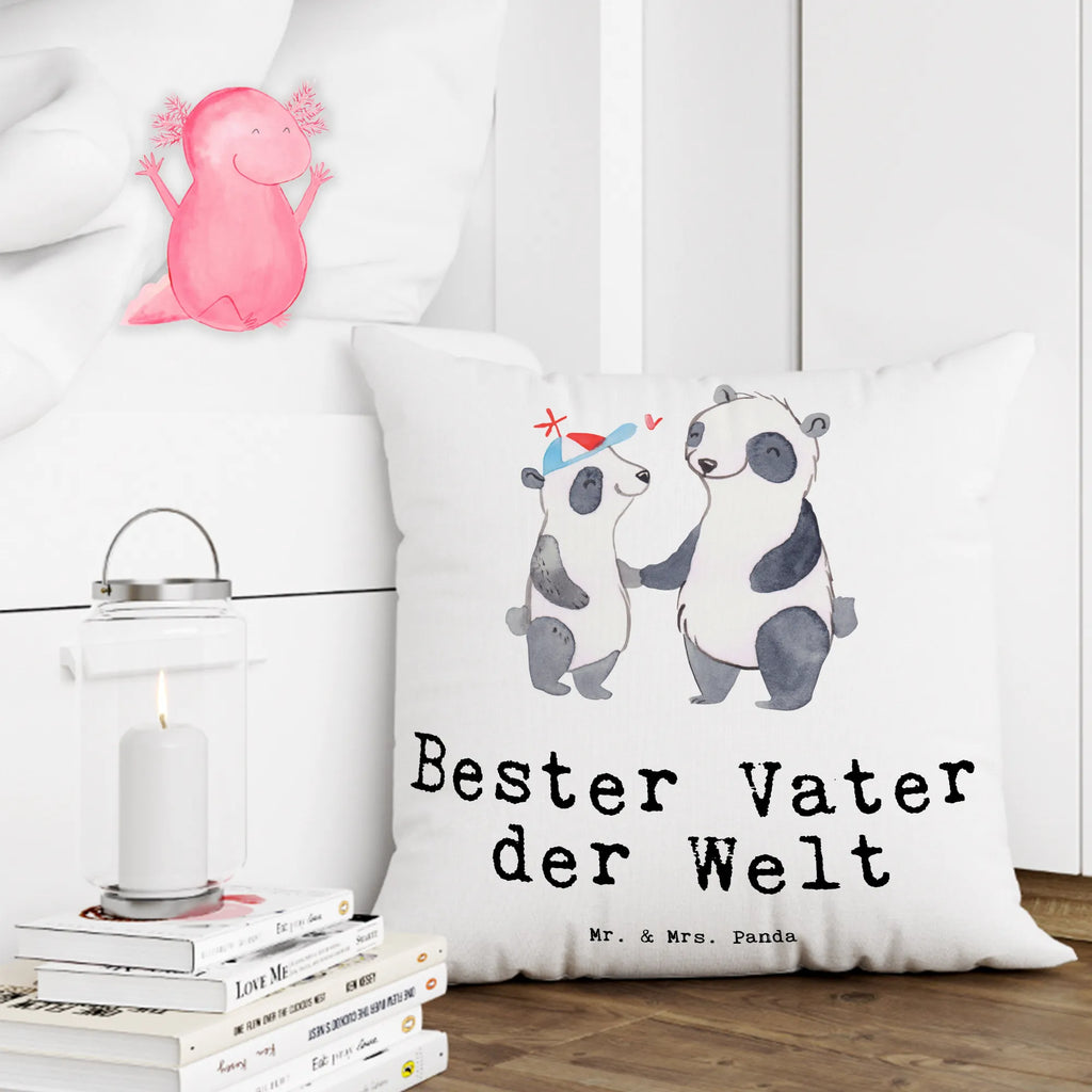 Cushion panda best dad in the world pad, cushion, pillow case, 40 x 40, soft, bedroom, bed, Pillow, sofa, fluffy, 40x40, couch, settee, pillows, for, thank you, gift, giving, birthday, birthday present, gift idea, souvenir, make you happy, gift tip, gift father, parents, papa, dad, daddy, family, man, Father, papi, best, little thing