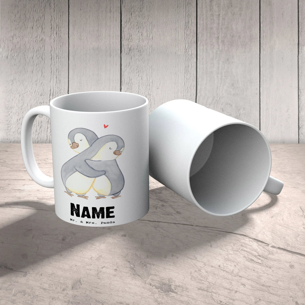 Personalised cup penguin Best girlfriend in the world for, thank you, gift, giving, birthday, birthday present, gift idea, souvenir, make you happy, gift tip, saying, best friend, bff, girlfriends, best, wife, bae, anniversary, Girlfriend, friendship. Dearest