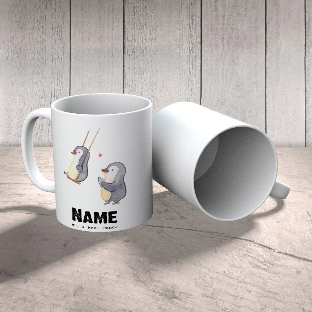 Personalised cup penguin Best godmother in the world for, thank you, gift, giving, birthday, birthday present, gift idea, souvenir, make you happy, gift tip, nephew, christening partner, baptism, godfather aunt, Godmother, niece, family, little thing, favorite aunt