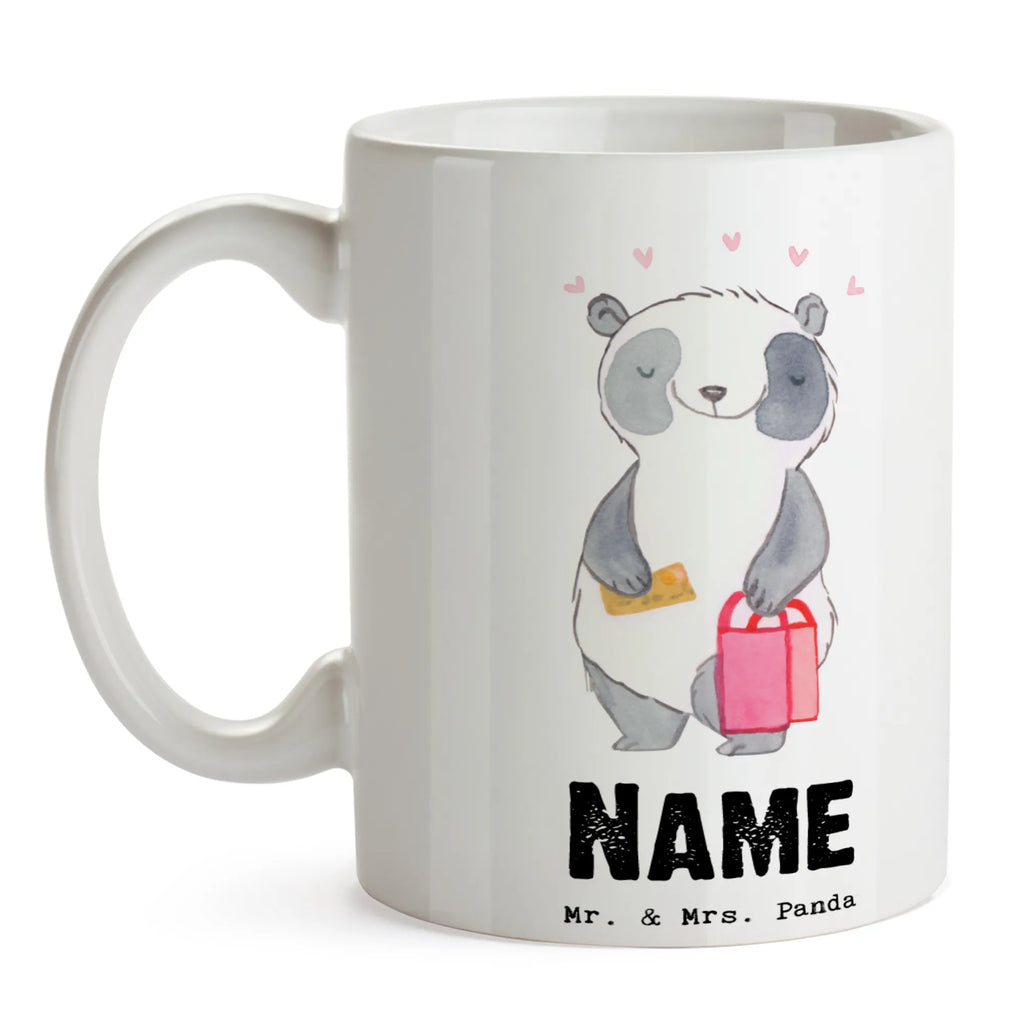Personalisierte Tasse Panda Beste Shoppingbegleitung der Welt Tasse, Drucken, Personalisiert, Tasse mit Namen, Namen, Wunschname, Namenstasse, Personalisierte Tasse, Geschenkidee, Geschenk, Schenken, Mitbringsel, Geburtstag, Geburtstagsgeschenk, für, Danke, Dankeschön, Bedanken, Freude machen, Geschenktipp, Shopping, Begleitung, Einkaufen, Partner, Queen, Shoppingbegleitung, Shopping-Queen, Freund, Shoppen, Freundin, Bester, Shoppingpartner, Bff