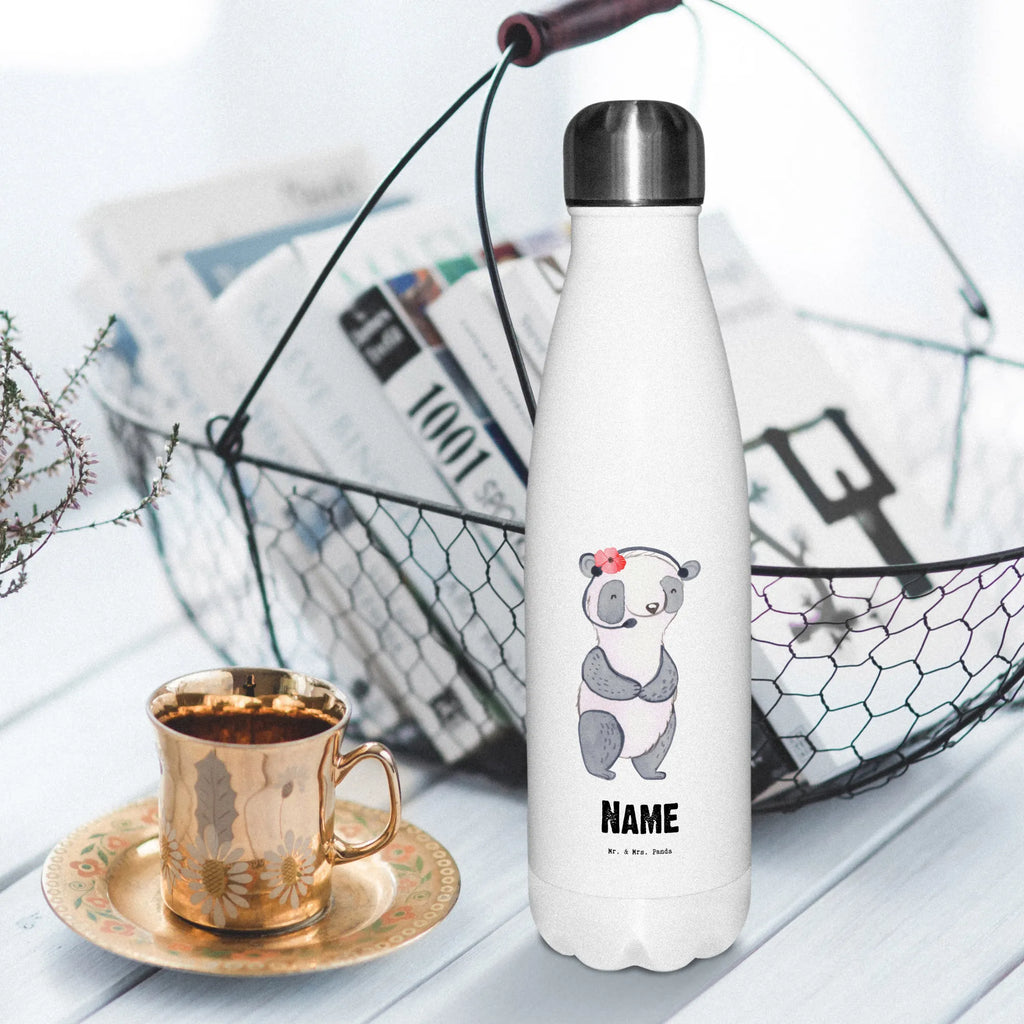 Personalised insulated bottle panda Best colleague in the world for, thank you, gift, giving, birthday, birthday present, gift idea, souvenir, make you happy, gift tip, job, work, fellow worker, colleague, office, girlfriend, retirement, farewell gift, Work colleague, co-worker