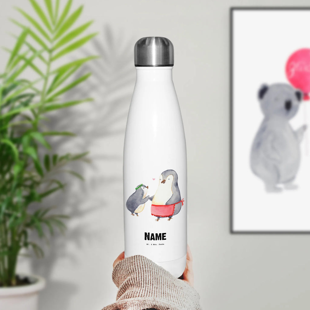 Personalised insulated bottle penguin best mom in the world for, thank you, gift, giving, birthday, birthday present, gift idea, souvenir, make you happy, gift tip, Super Mom, Mutti, Thank You, Daughter, Son, Ma, Mother&#39;s Day, Mommy, Best, Mother, Best Mom, Mama
