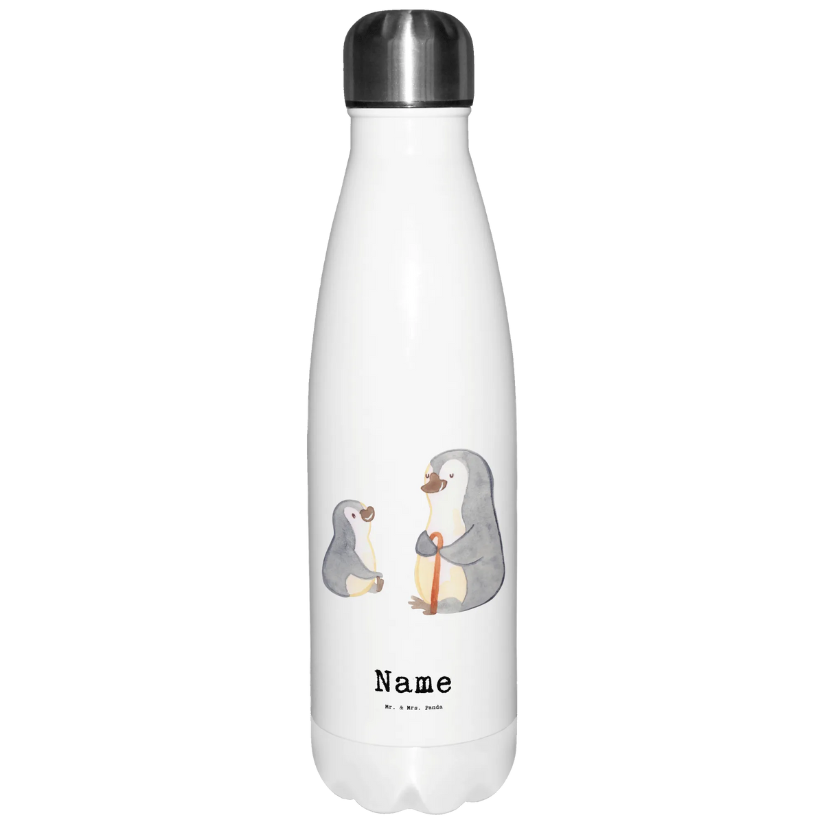 Personalised insulated bottle penguin Best grandfather in the world