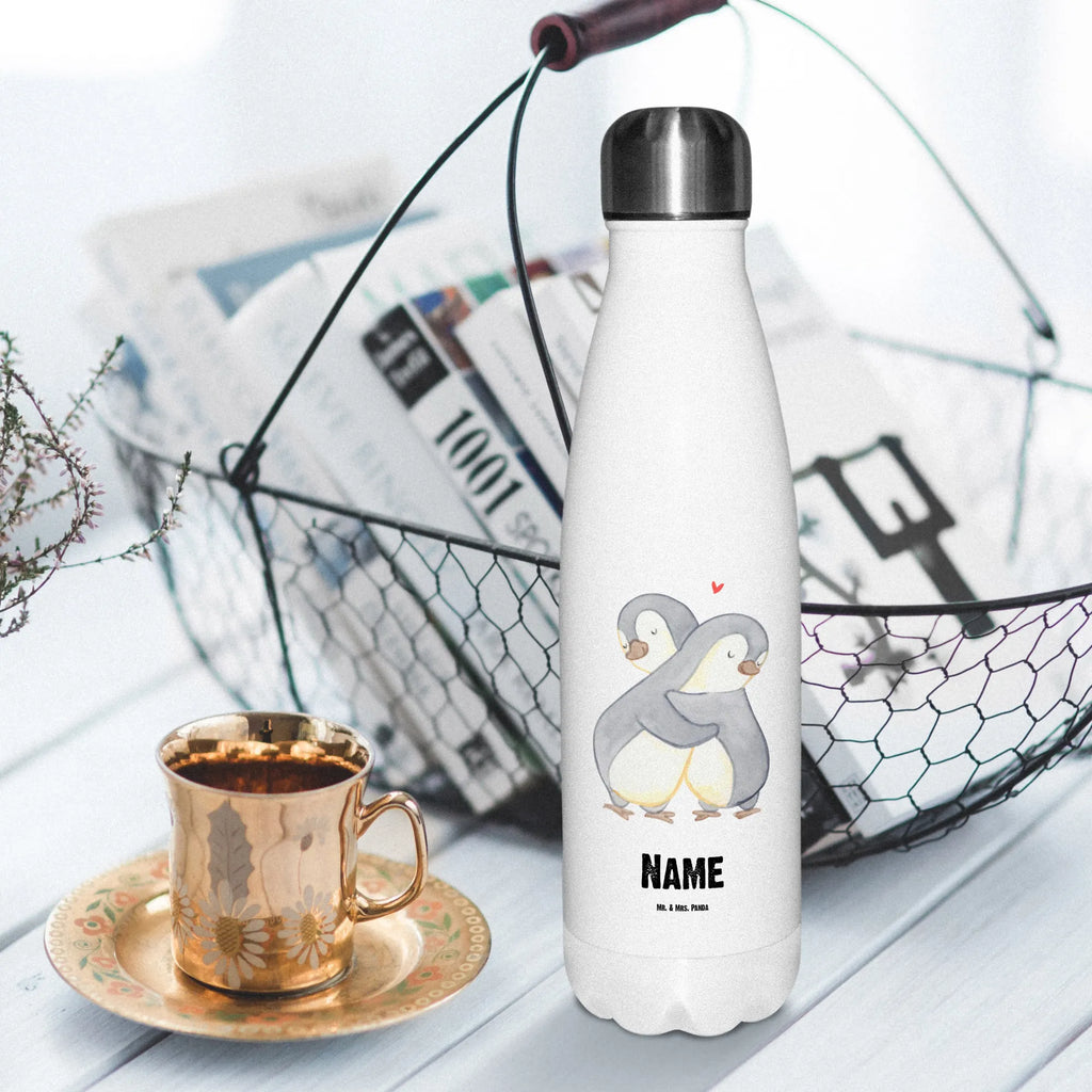Personalised insulated bottle penguin Best life partner in the world for, thank you, gift, giving, birthday, birthday present, gift idea, souvenir, make you happy, gift tip, husband, wedding anniversary, girlfriend, spouse, Life partner, in love, love, partner, wife, boyfriend