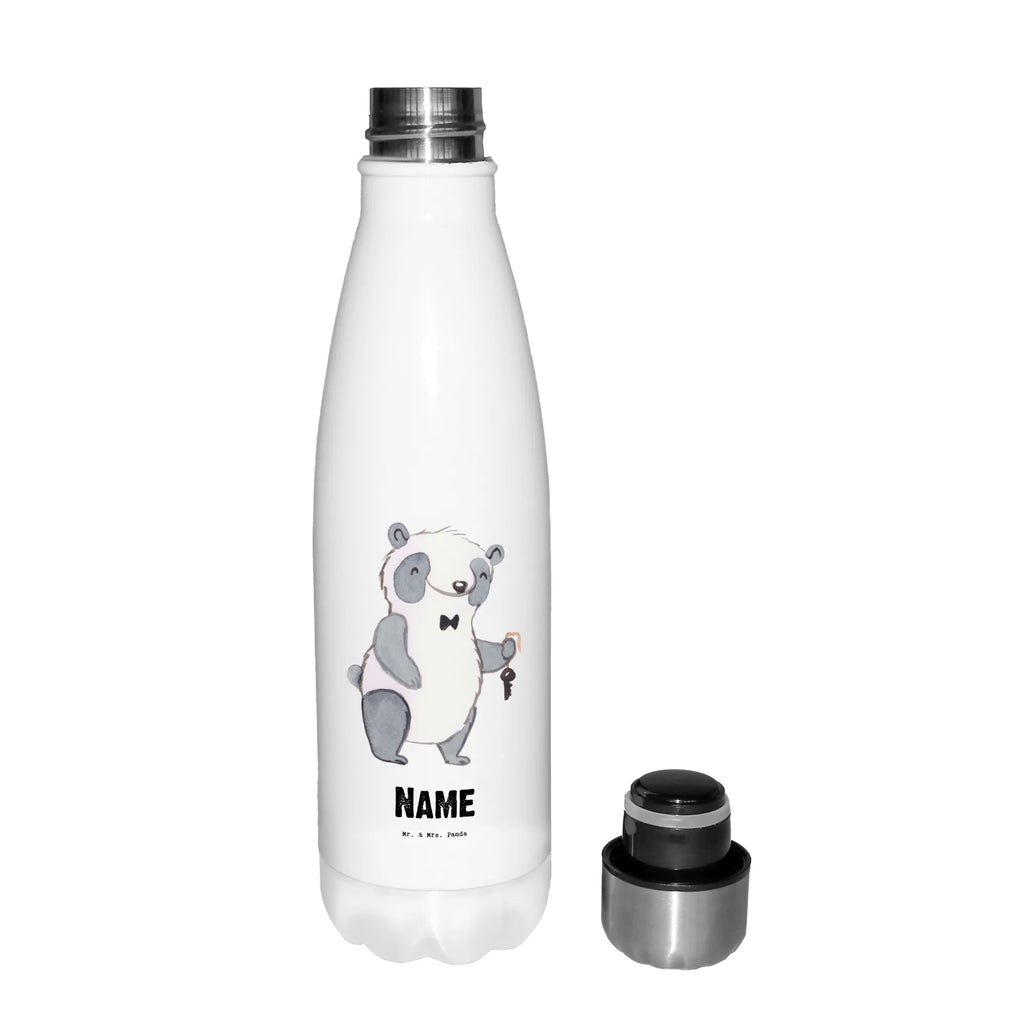 Personalised insulated bottle panda Best roommate in the world for, thank you, gift, giving, birthday, birthday present, gift idea, souvenir, make you happy, gift tip, flat share, roommate, Roommate, flat share resident