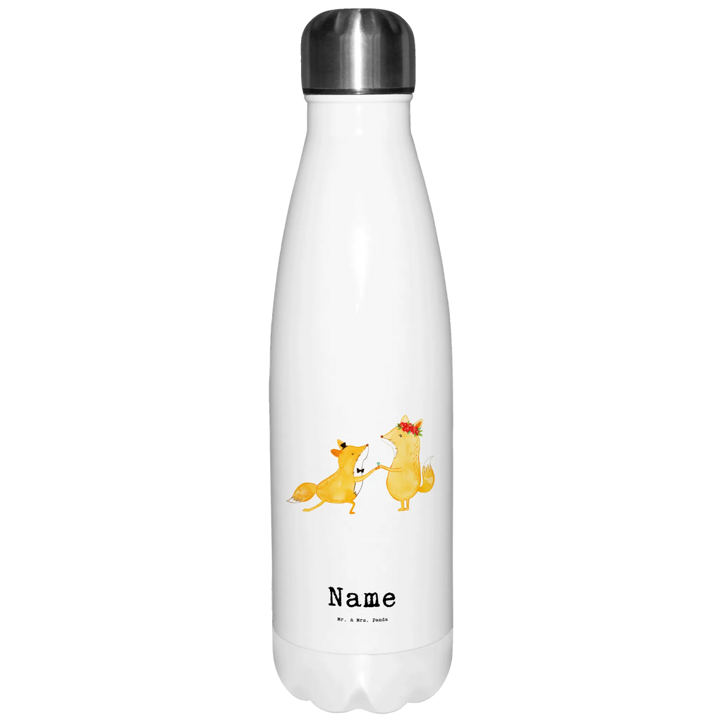 Personalised insulated bottle Fox Best Fiancé in the World for, thank you, gift, giving, birthday, birthday present, gift idea, souvenir, make you happy, gift tip, To-be, Husband, Dream Man, Fiance, Marriage, Boyfriend, Wedding, Betrothal