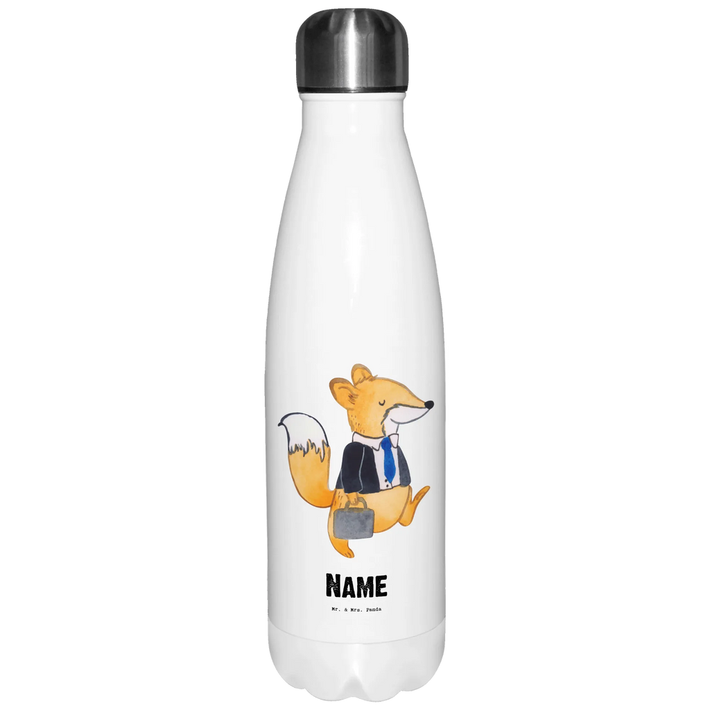 Personalised insulated bottle Fox Best colleague in the world for, thank you, gift, giving, birthday, birthday present, gift idea, souvenir, make you happy, gift tip, employee, fellow worker, farewell gift, office, work, profession, retirement, colleague, Work colleague