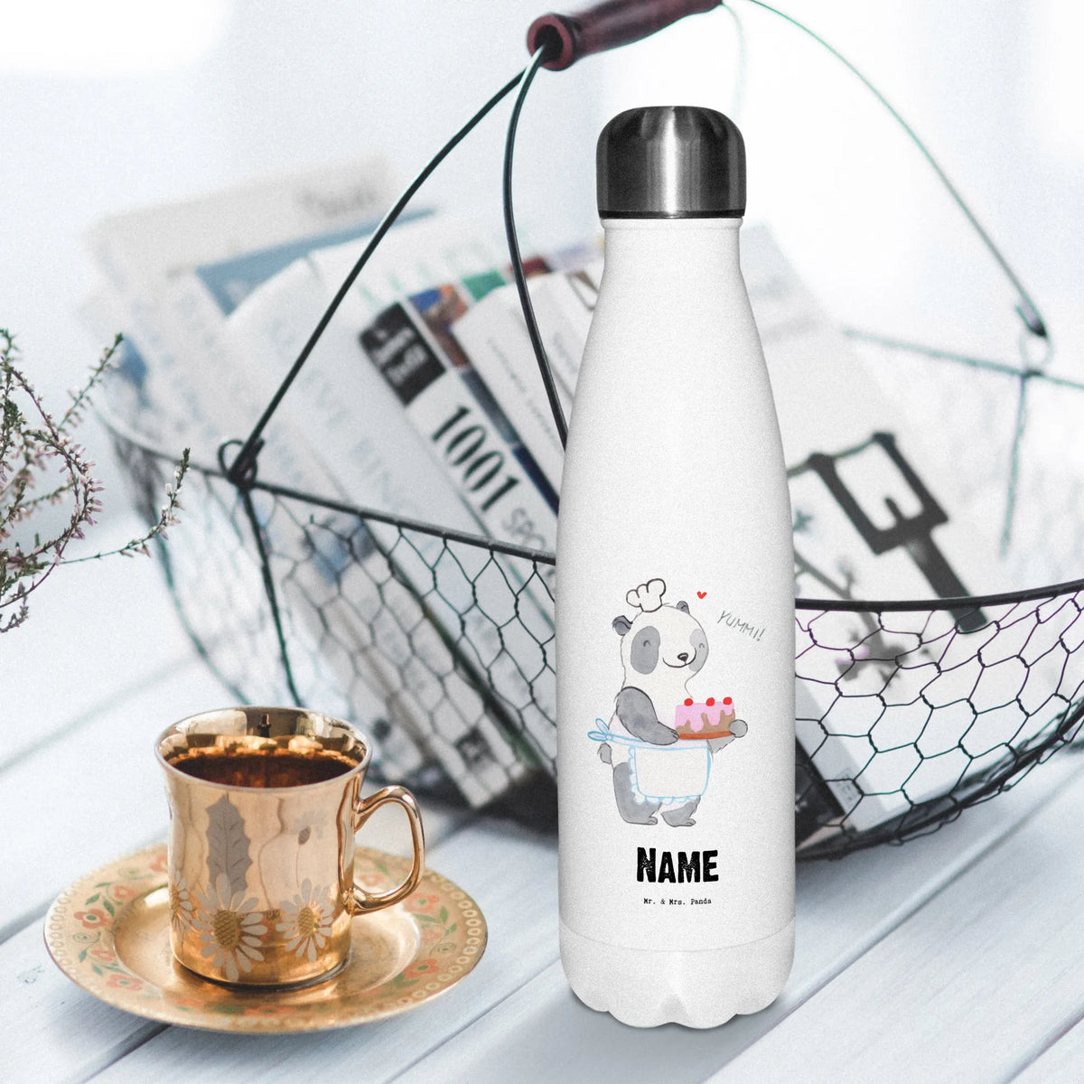 Personalised insulated bottle bear Cook Gift, sport, hobby, giving, thank you, award, profit, athlete, Cooking, hobby cook
