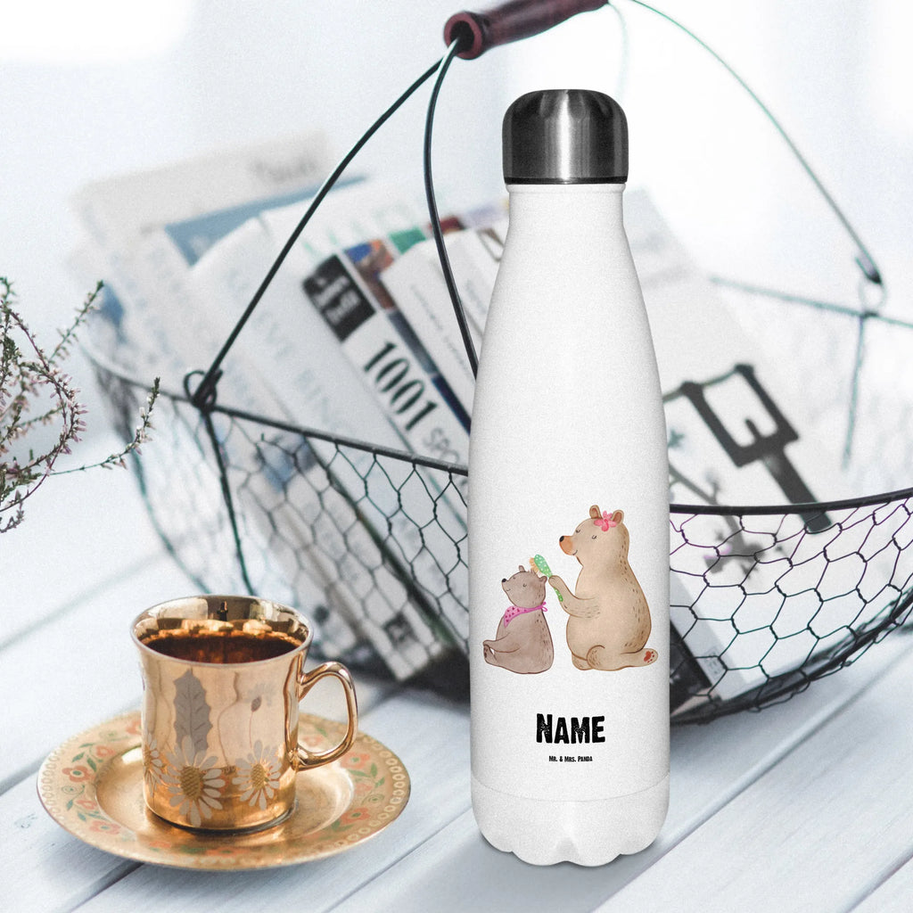 Personalised insulated bottle bear child Family, Father's Day, Mother's Day, brother, sister, Mom, Dad, Gift, Mama