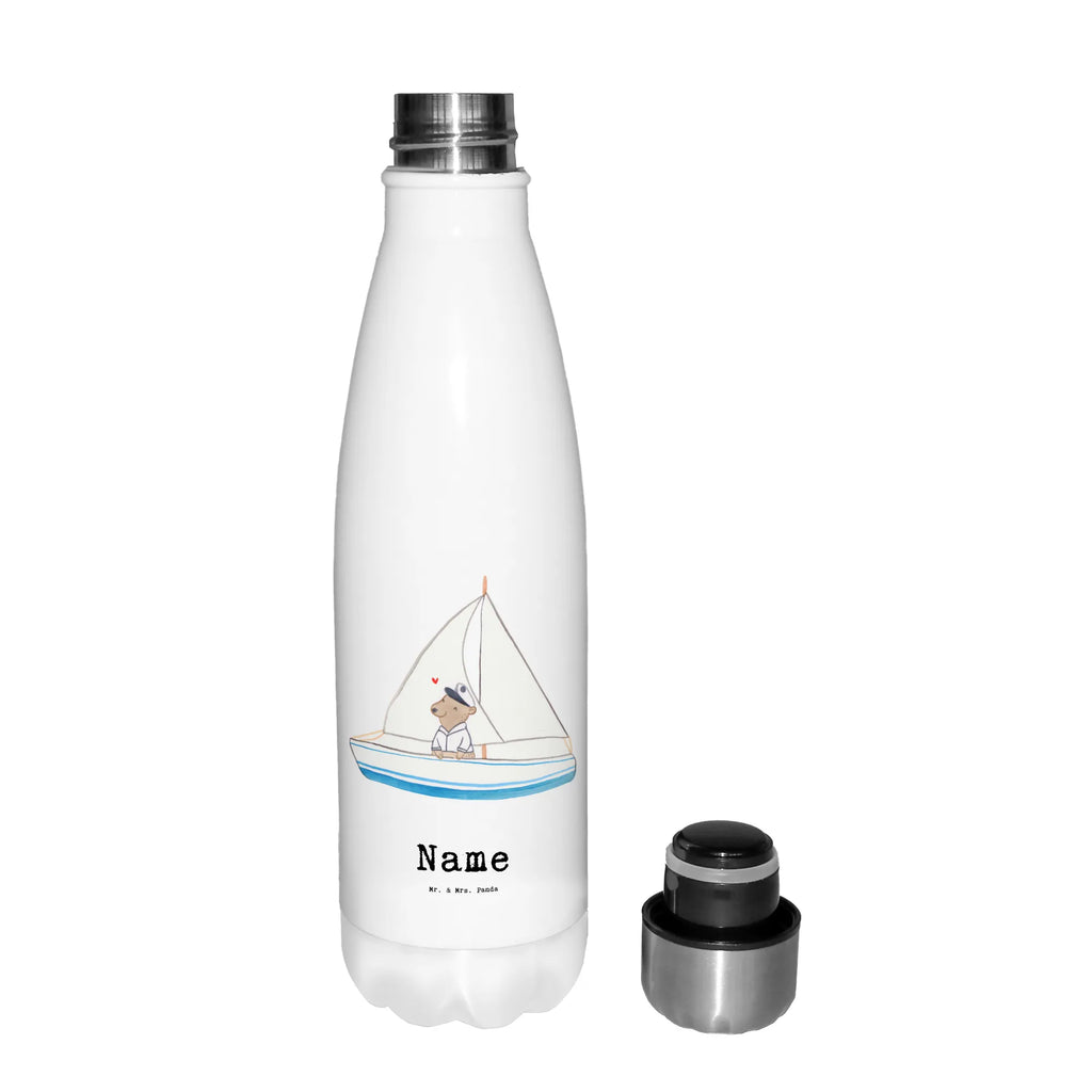 Personalised insulated bottle bear Sail Gift, sport, hobby, giving, thank you, award, profit, athlete, sailing trip, sailing boat, yacht club, sailing school, sailing