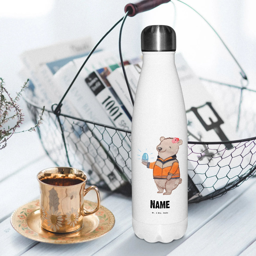 Personalised insulated bottle female paramedic Heart gift, gift idea, best, farewell gift, passing exam, anniversary, retirement, promotion, job start, sayings, funny, profession