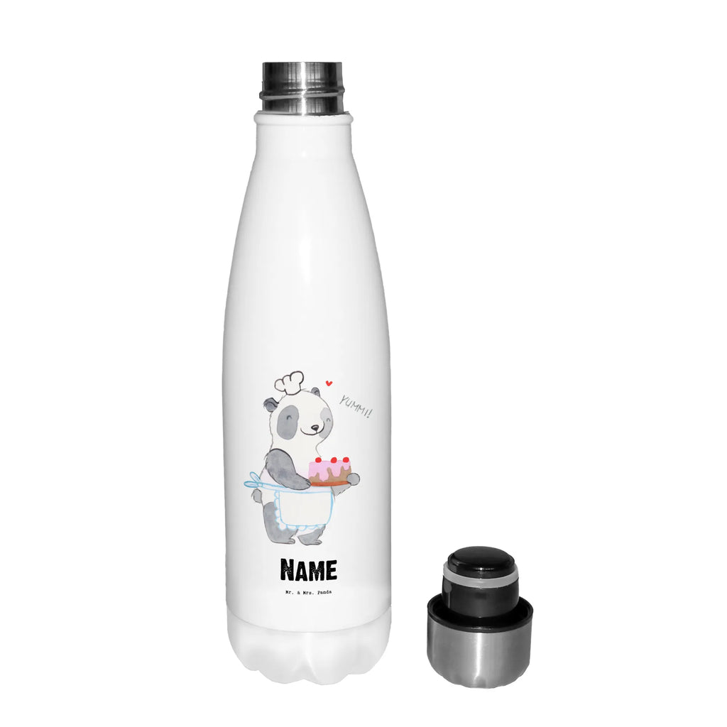 Personalised insulated bottle panda Bake Gift, sport, hobby, giving, thank you, award, profit, athlete, bake cakes, bake, hobby baker