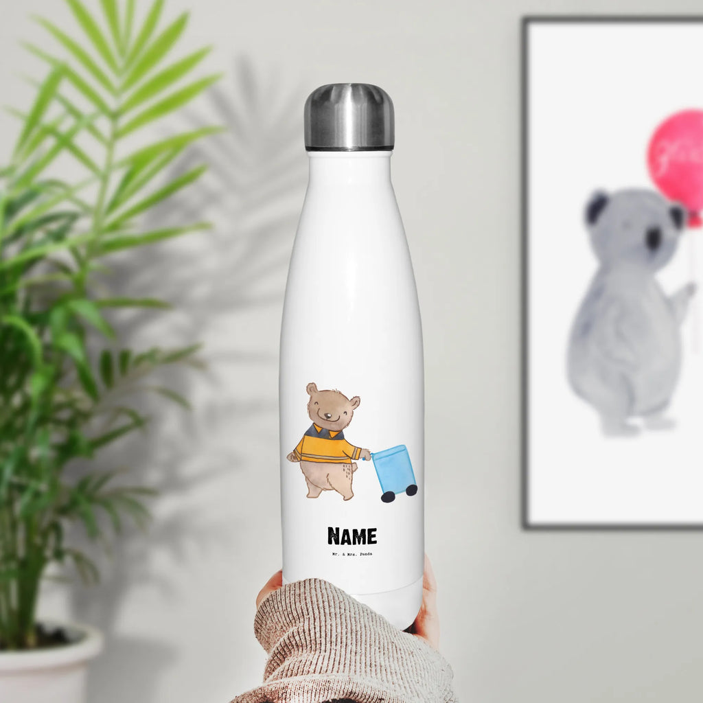 Personalised insulated bottle Waste collector Heart gift, gift idea, best, farewell gift, passing exam, anniversary, retirement, promotion, job start, sayings, funny, profession