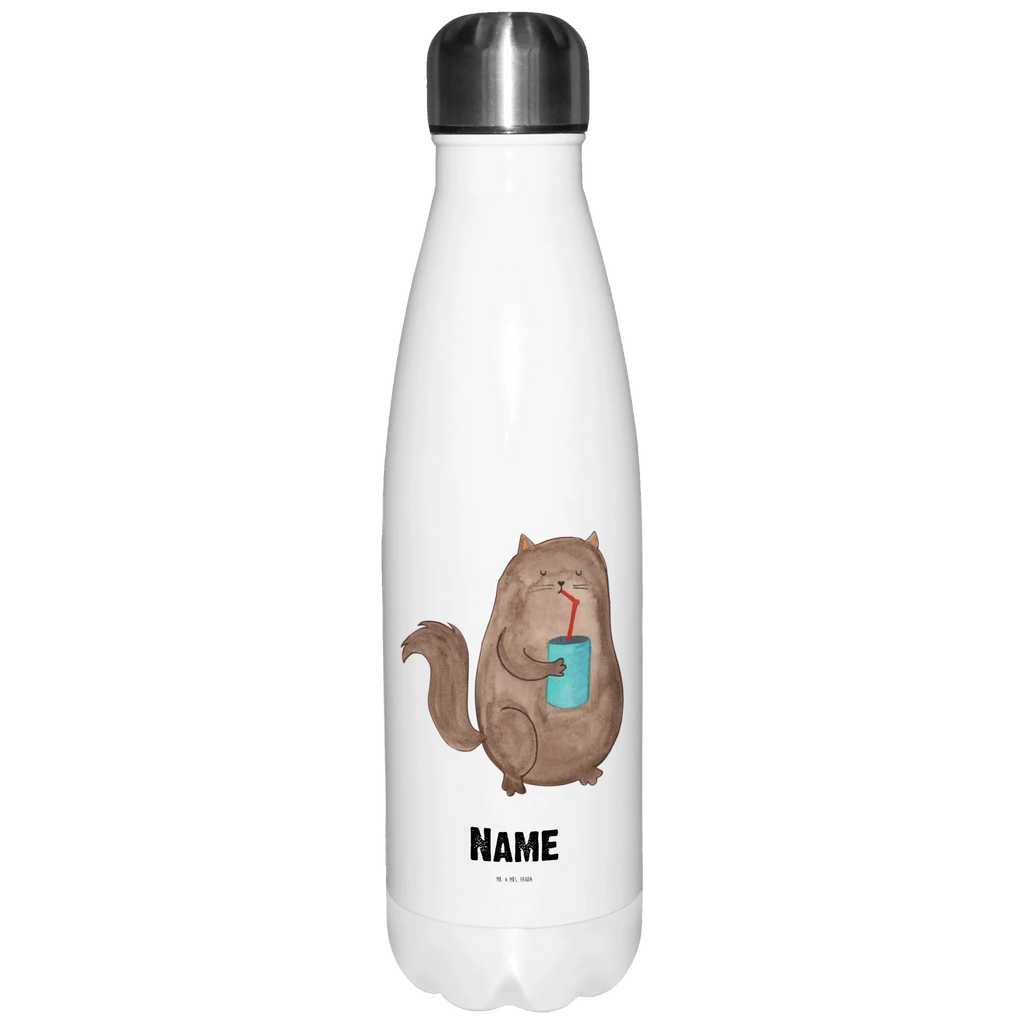Personalised insulated bottle Cat can cat, tomcat, kitty, meow, kitten, housecat, mama cat, love cats, cat image, cat fan, cat lover, cat fancier, cat decoration, gift for cat lover, cat owner, funny cats, cat sayings, cat motto, funny cat gifts, fan merchandise, cat stuff, animal lover, pet, pussy, food, cats, Cats, cat food