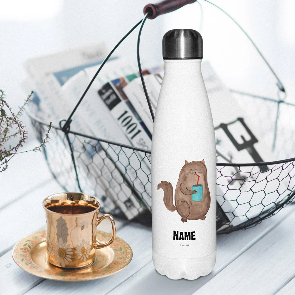 Personalised insulated bottle Cat can cat, tomcat, kitty, meow, kitten, housecat, mama cat, love cats, cat image, cat fan, cat lover, cat fancier, cat decoration, gift for cat lover, cat owner, funny cats, cat sayings, cat motto, funny cat gifts, fan merchandise, cat stuff, animal lover, pet, pussy, food, cats, Cats, cat food
