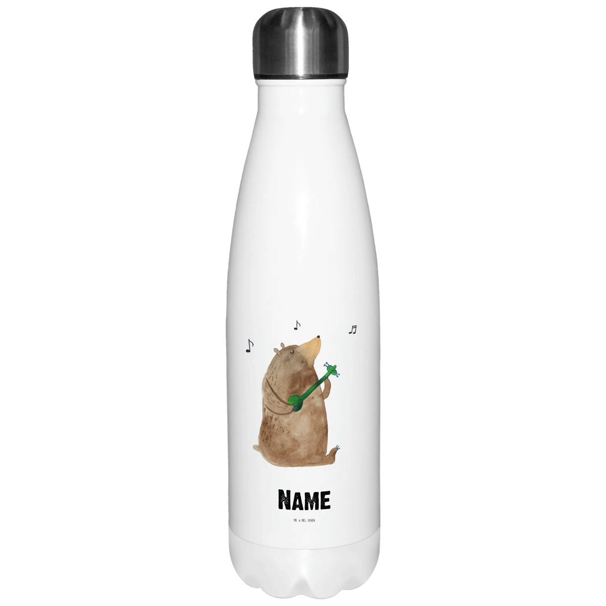 Personalised insulated bottle bear guitar bear, teddy, teddy bear, cuddly toy