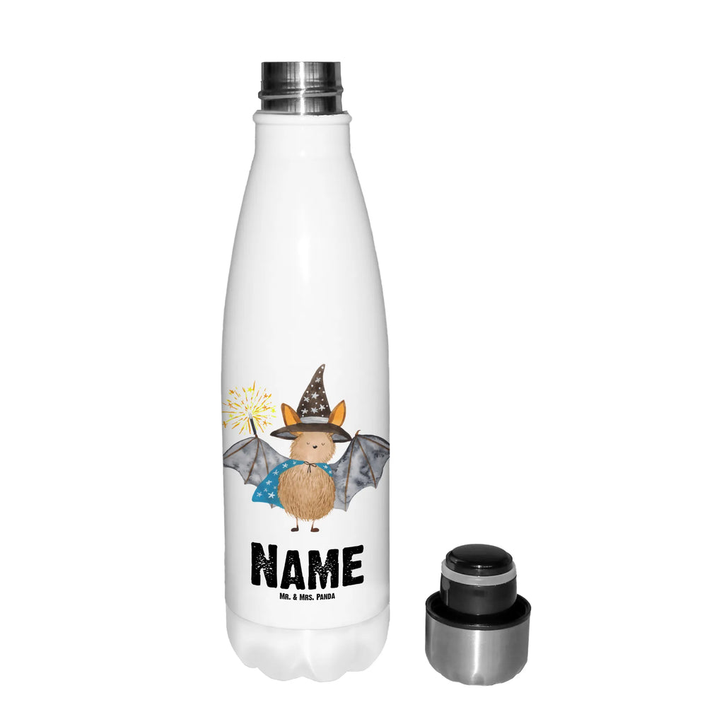 Personalised insulated bottle bat wizard small animals, cute, funny, cute animal motives, hand drawn, small world, funny sayings, good mood, happy, gifts, gift ideas, special gifts, animal lover, card, sorcerers, women, get in, bats, magicians, Bats