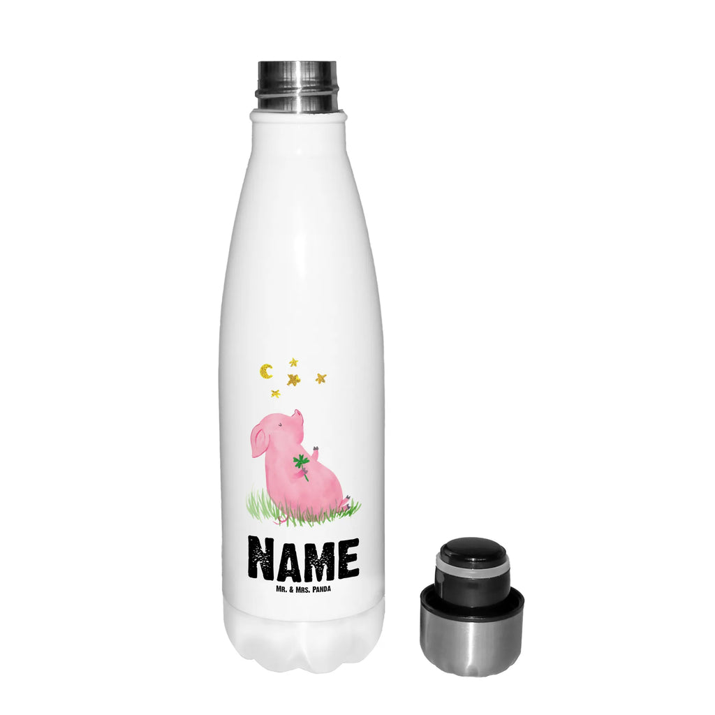 Spersonalizowana butelka termiczna świnia Szczęście Motywy zwierzęce, dobra energia, zabawne powiedzonka, zwierzęta