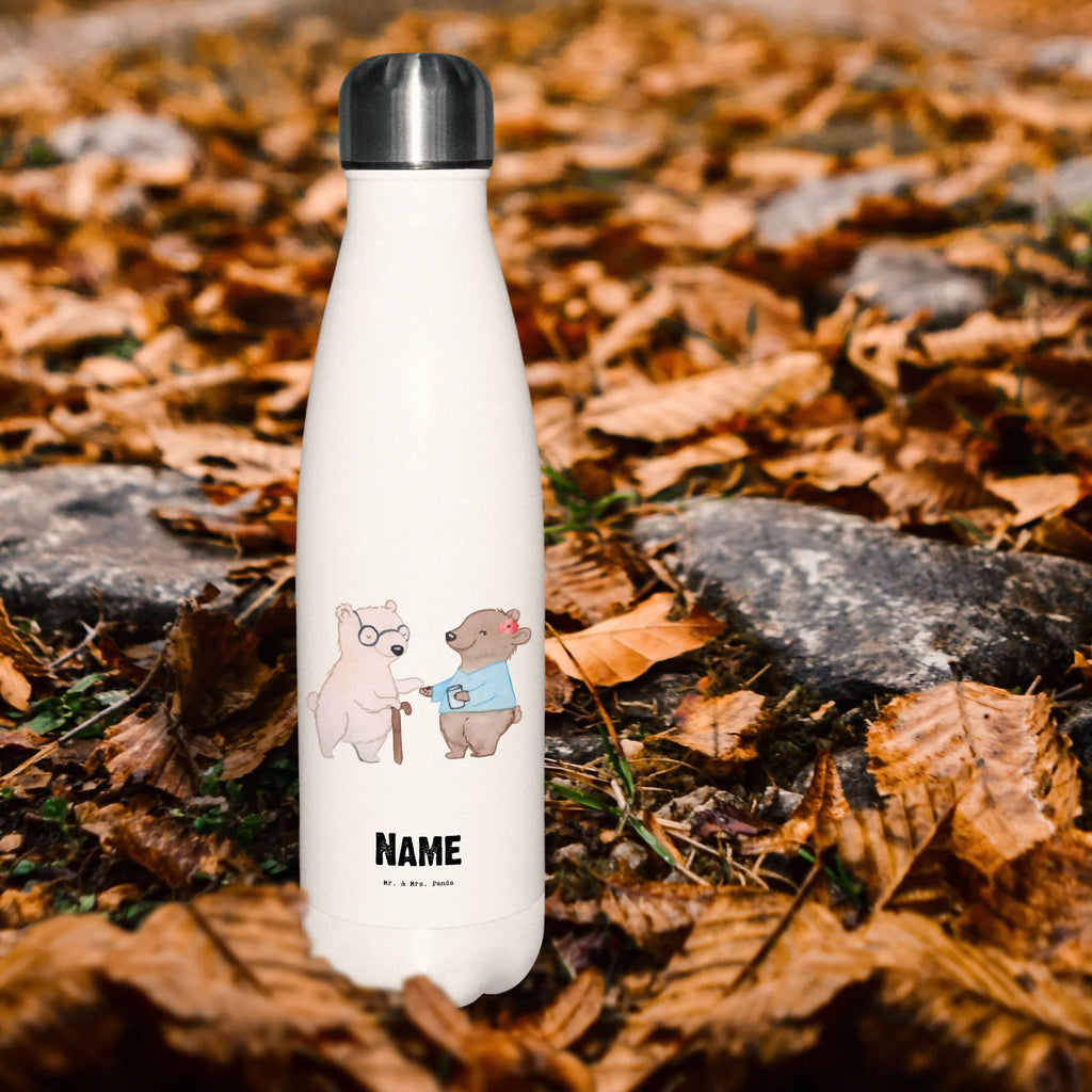 Personalised insulated bottle Geriatric nurse Heart gift, gift idea, best, farewell gift, passing exam, anniversary, retirement, promotion, job start, sayings, funny, profession