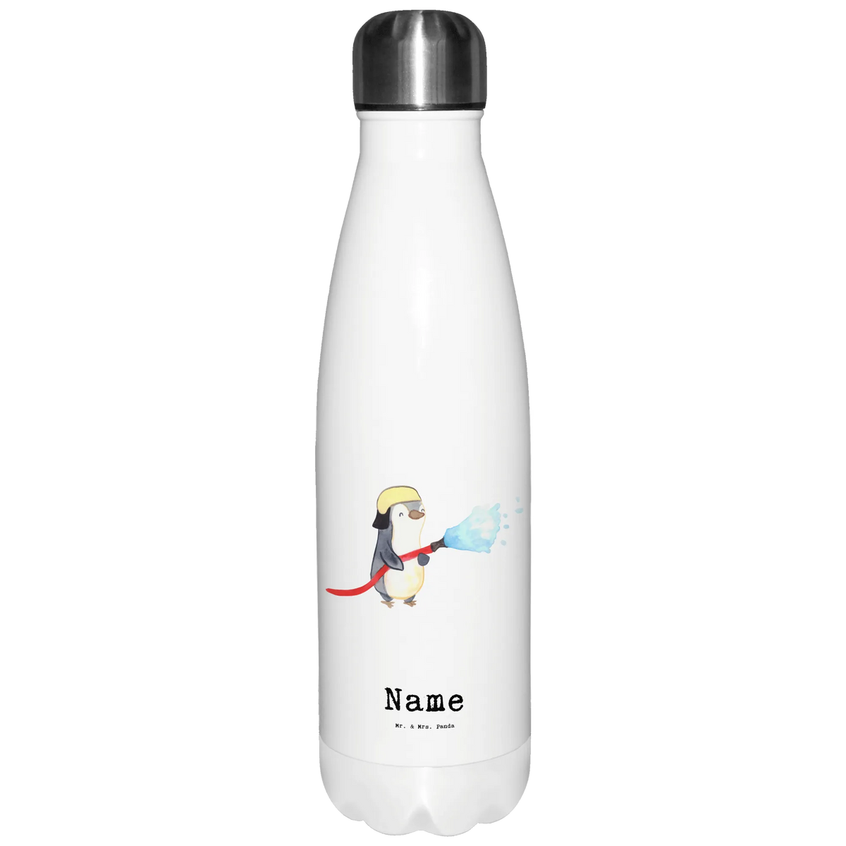 Personalised insulated bottle Firefighter Heart gift, gift idea, best, farewell gift, passing exam, anniversary, retirement, promotion, job start, sayings, funny, profession