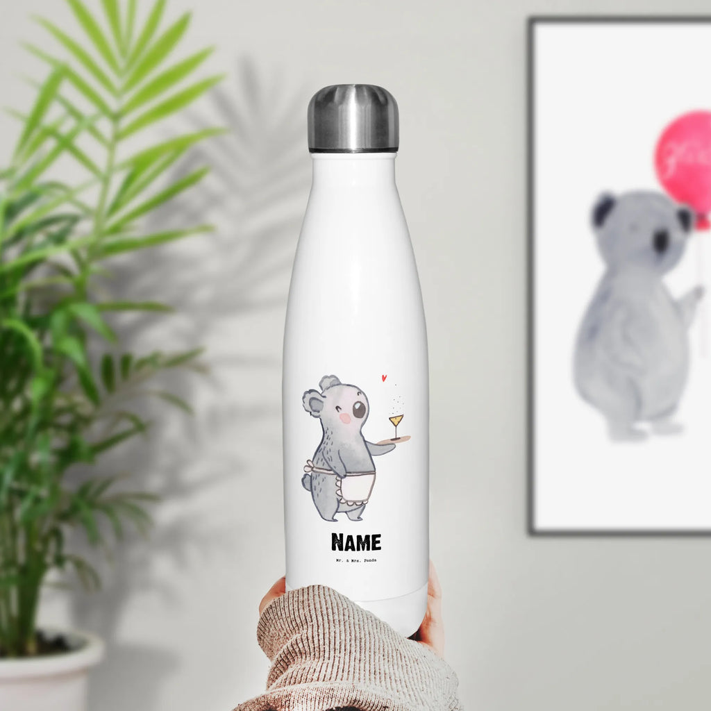 Personalised insulated bottle Waitress heart gift, gift idea, best, farewell gift, passing exam, anniversary, retirement, promotion, job start, sayings, funny, profession