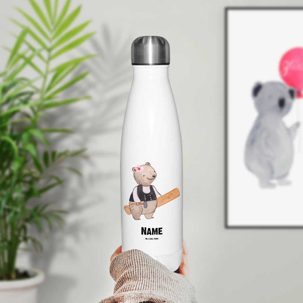 Personalised insulated bottle Carpenter (female) heart gift, gift idea, best, farewell gift, passing exam, anniversary, retirement, promotion, job start, sayings, funny, profession