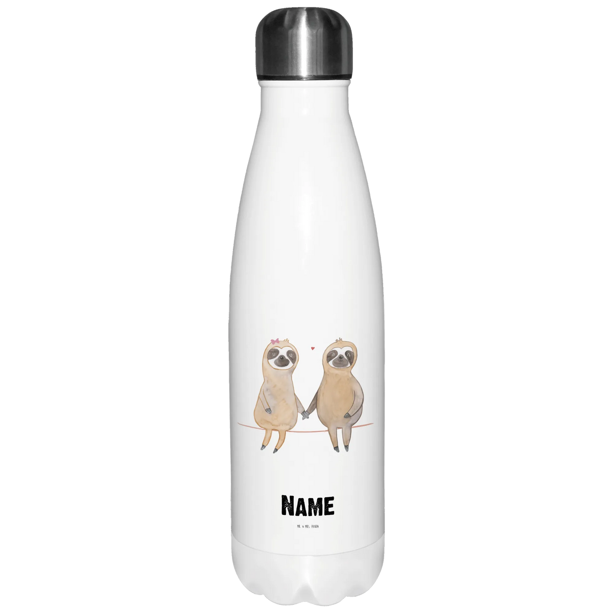 Personalised insulated bottle sloth pair Sloth, sloth, trend animal, sloth love, favourite animal, relax, lazy, love, in love, engaged, together, sloth couple, lovers